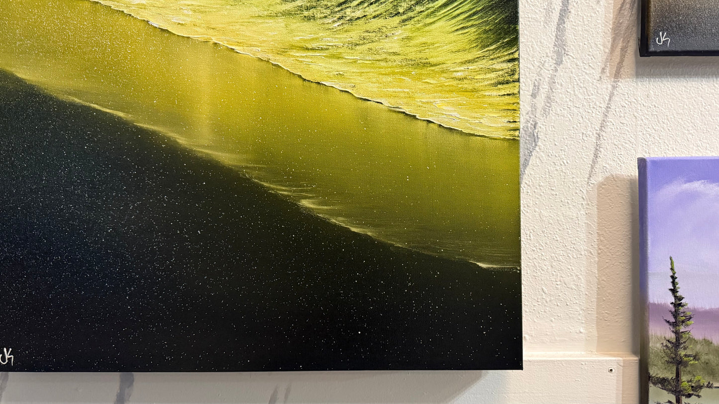 Painting #2352 - 24x36" Pro Series Canvas - Crashing Wave Seascape painted 3-23-26
