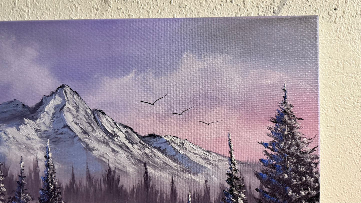 Painting #2255 - 18x24" Canvas - Winter Landscape painted 1-24-26