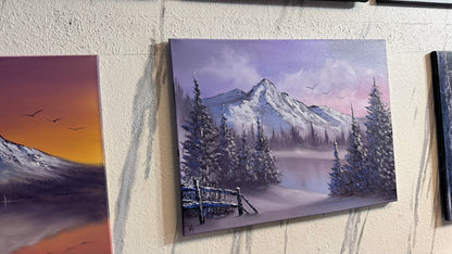 Painting #2255 - 18x24" Canvas - Winter Landscape painted 1-24-26