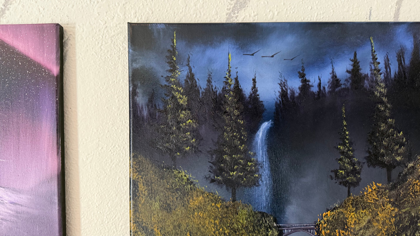 Painting #2332 - 16x20" Canvas - Multnomah Falls painted 3-13-26