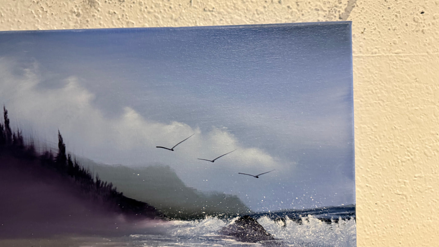 Painting #2197 - 16x20" Canvas - Oregon Coast Seascape painted 12-21-25