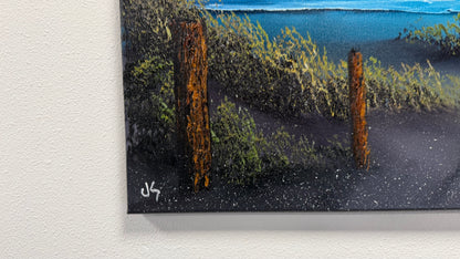 Painting #2545 - 16x20" Canvas - Night Seascape painted 8-9-26