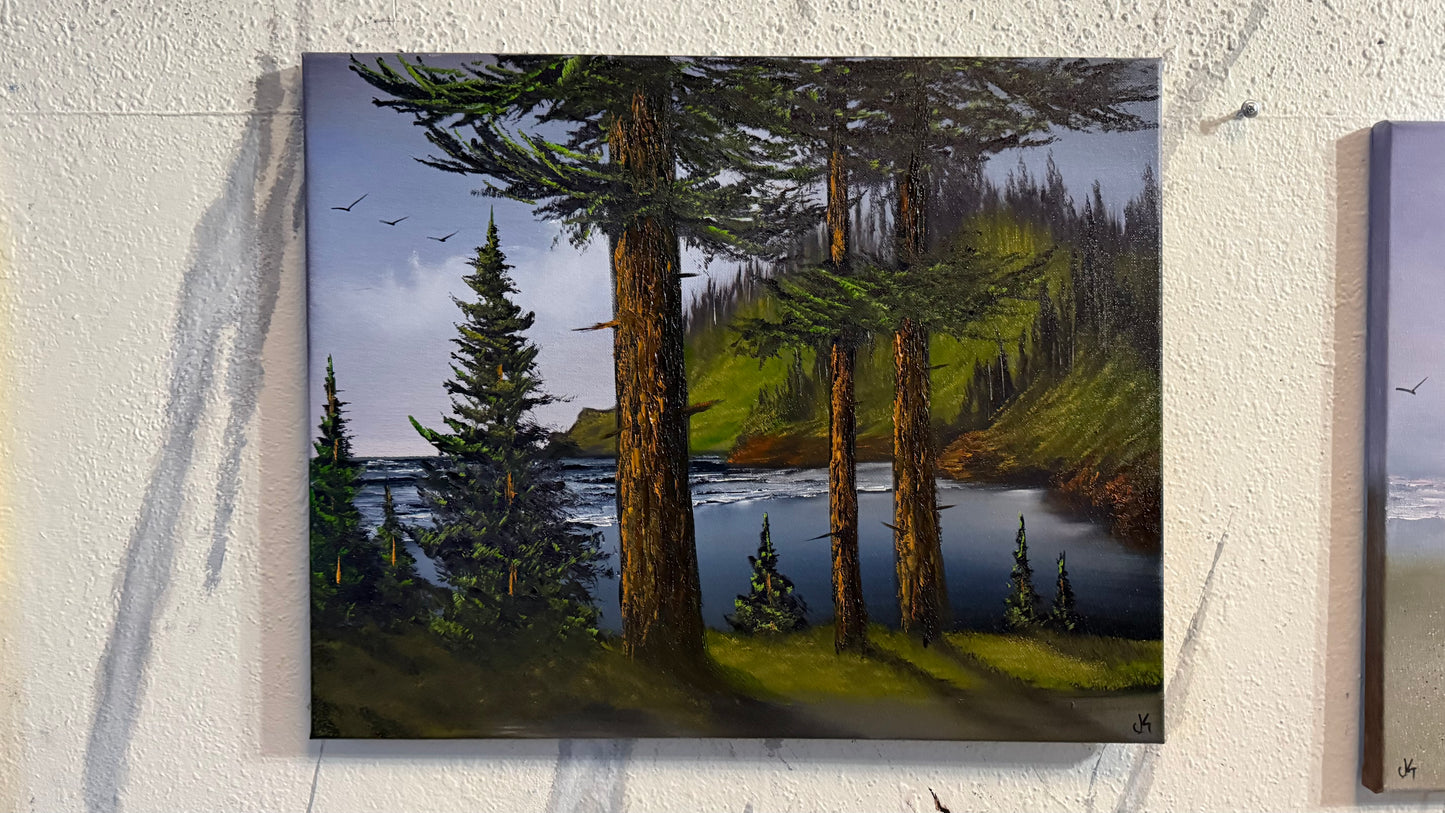 Painting #2455 - 16x20" Canvas - Lighthouse Keepers Trail painted 5-23-26