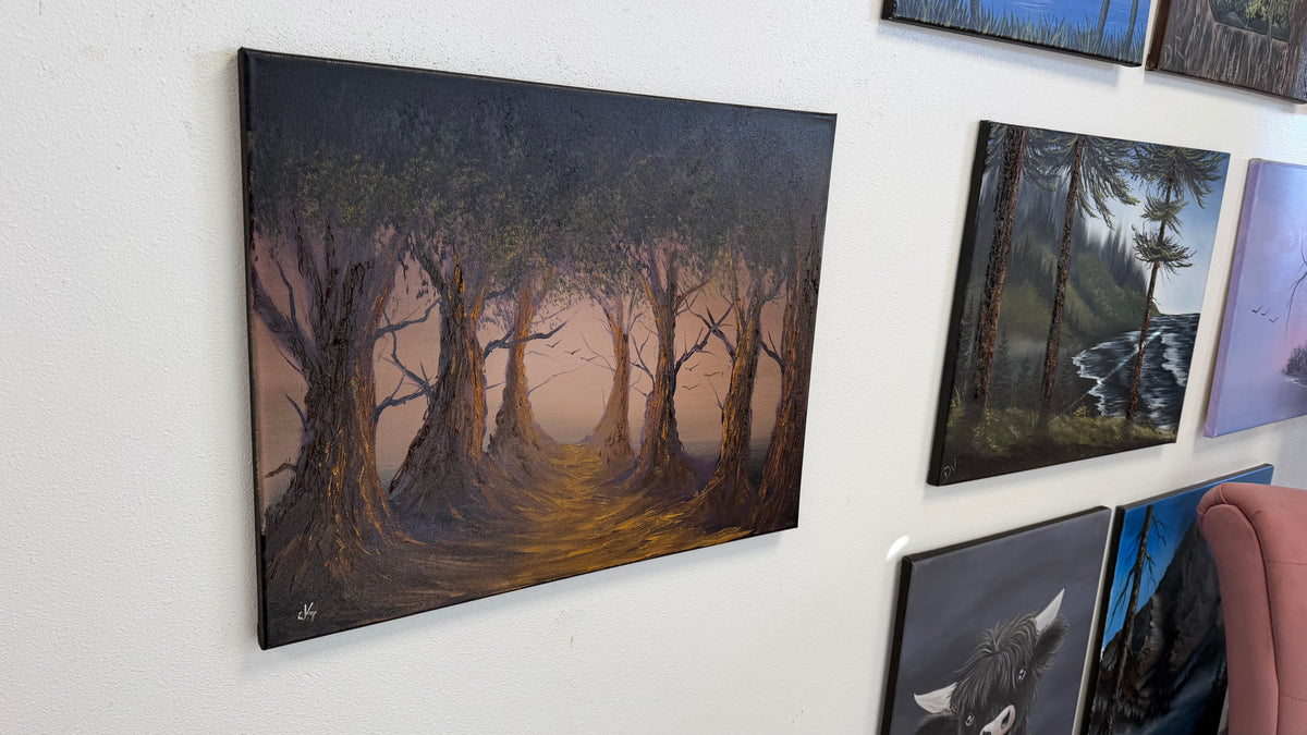 Painting #2660 - 16x20" Canvas - Forest Landscape painted 10-23-26