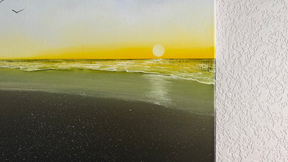 Painting #2507 - 16x20" Canvas - Sunset Seascape painted 7-9-26