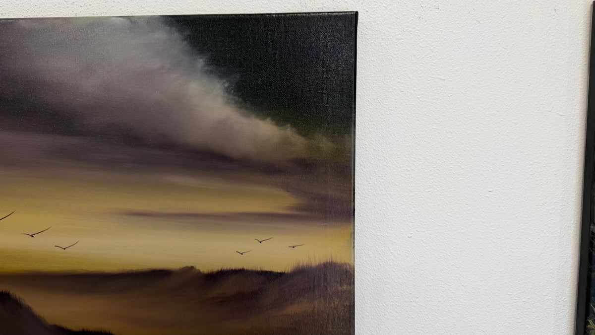 Painting #2635 - 16x20" Canvas - Sunset Desert Landscape painted 10-3-26