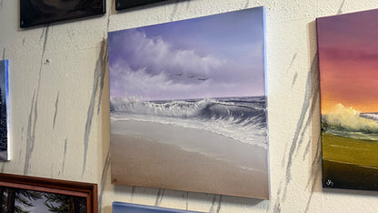 Painting #2315 - 24x24" Pro Series Canvas - Crashing Wave Seascape painted 3-2-26