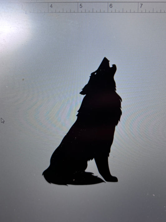 Decal - Howling Wolf - Removable Adhesive Sticker