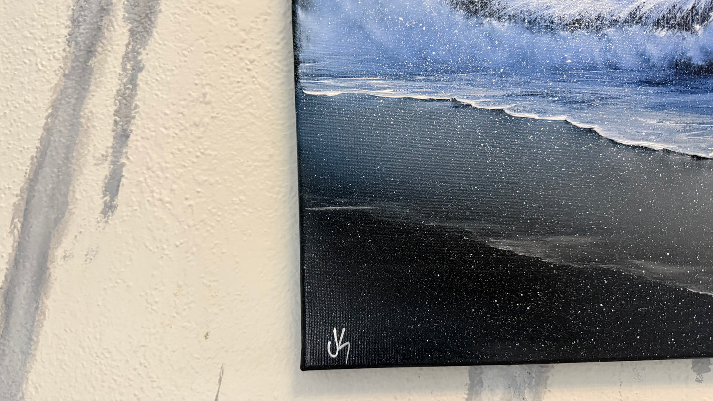 Painting #2351 - 16x20" Canvas - Crashing Wave Seascape painted 3-23-26