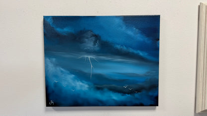 Painting #2604 - 16x20" Canvas - Dramatic Cloud Landscape painted 9-17-26