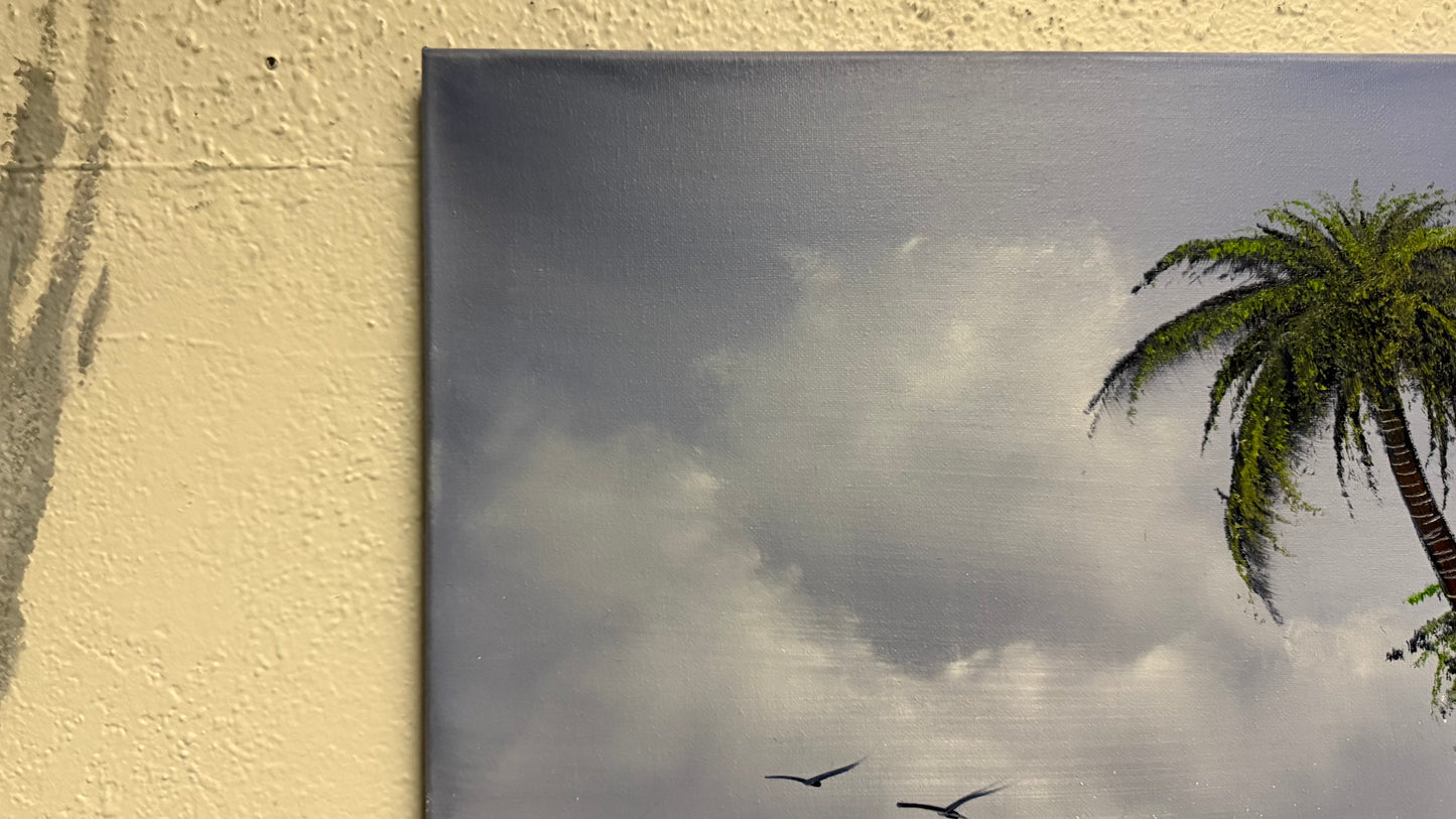 Painting #2186 - 16x20" Canvas - Day Time Seascape painted 12-13-25