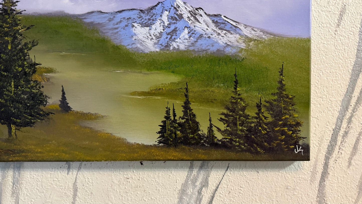 Painting #2404 - 18x24" Canvas - Mountain River Gorge Landscape painted 4-21-26