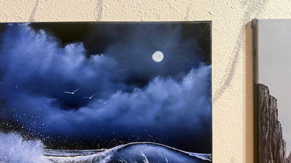 Painting #2408 - 16x20" Canvas - Crashing Wave Seascape painted 4-24-26