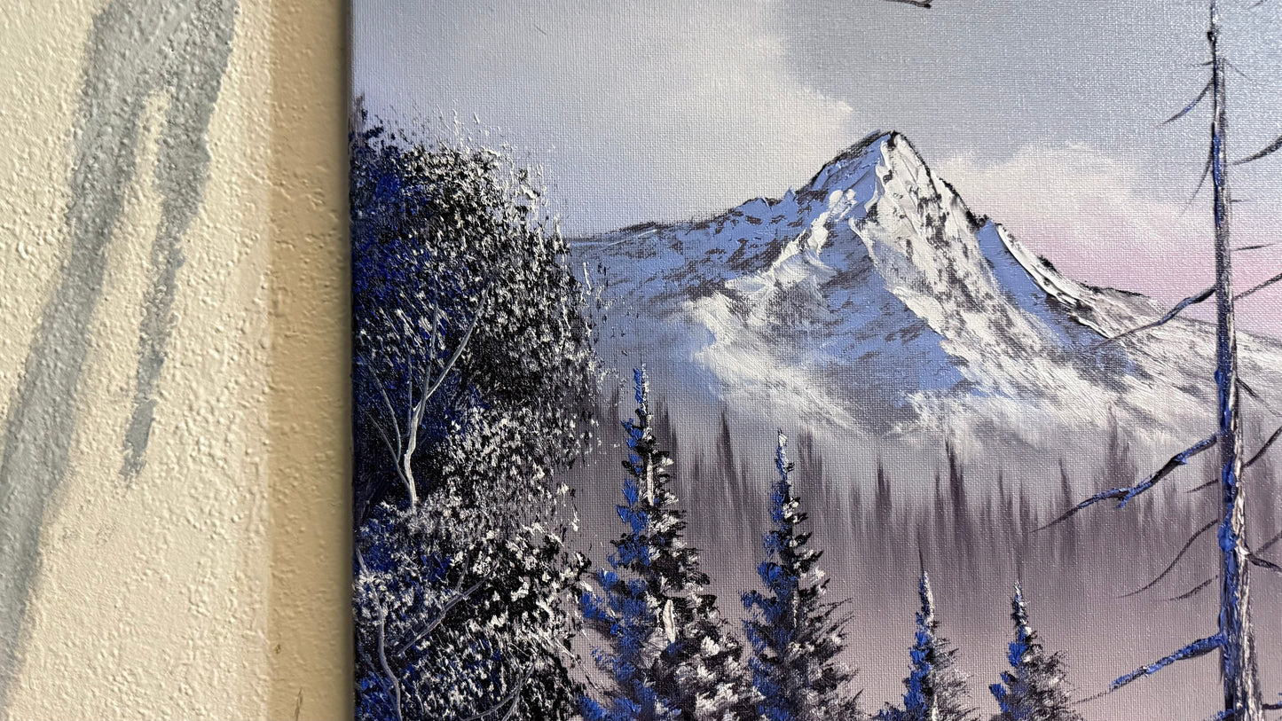 Painting #2257 - 18x24" Canvas - Winter Landscape painted 1-25-26