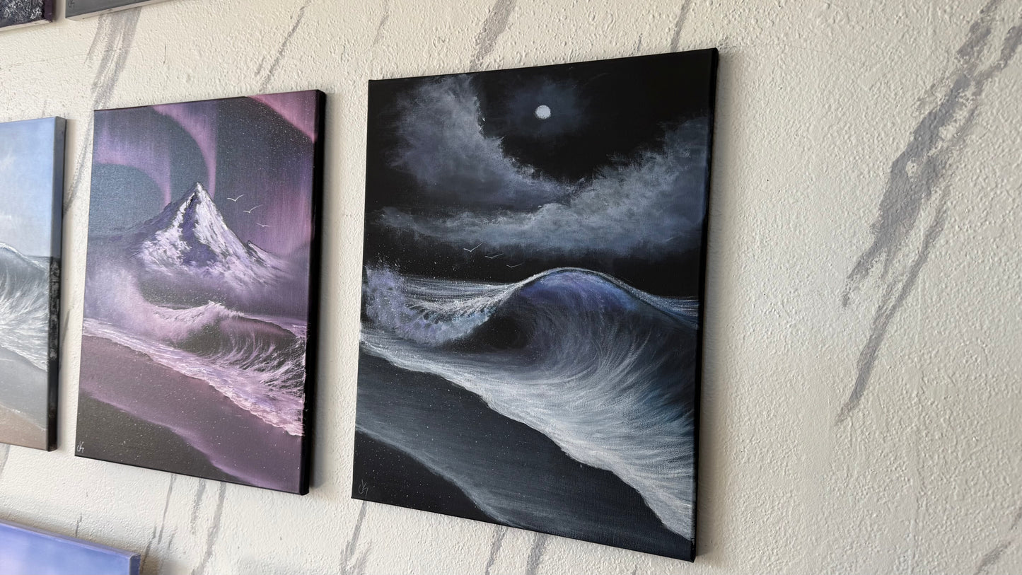 Painting #2371 - 16x20" Canvas - Acrylic Seascape painted 4-4-26