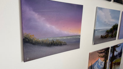 Painting #2539 - 16x20" Canvas - East Coast Surise Seascape painted 8-4-26