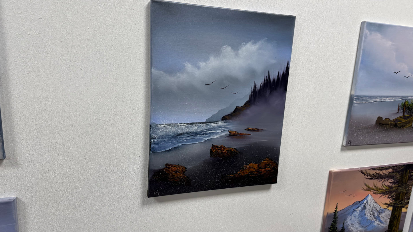 Painting #2527 - 16x20" Canvas - Oregon Coast Seascape painted 7-25-26