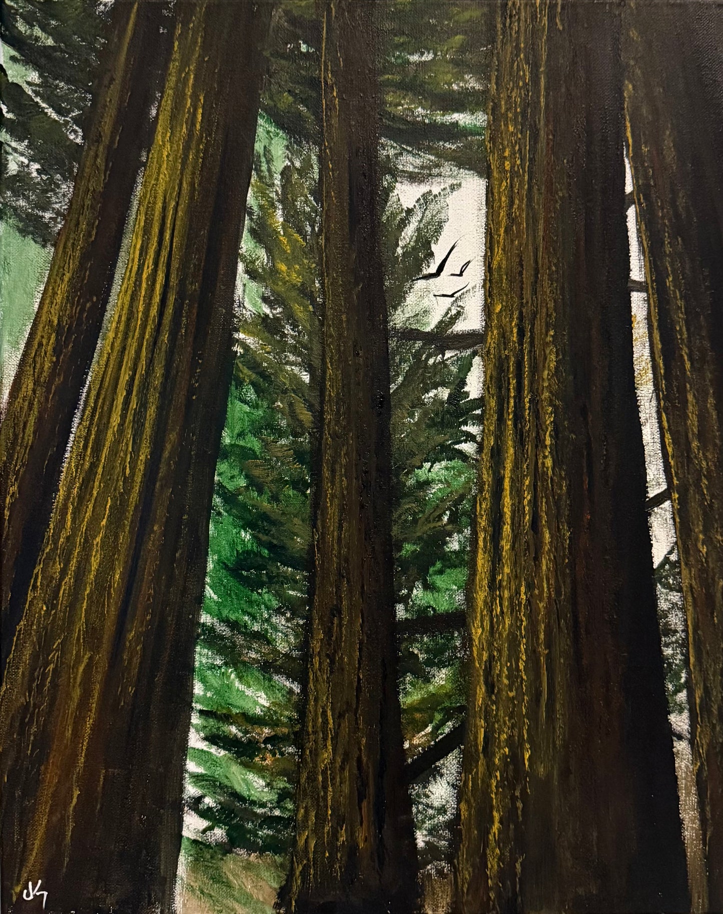 Painting #2301 - 16x20" Canvas - Acrylic Forest painted 2-23-26