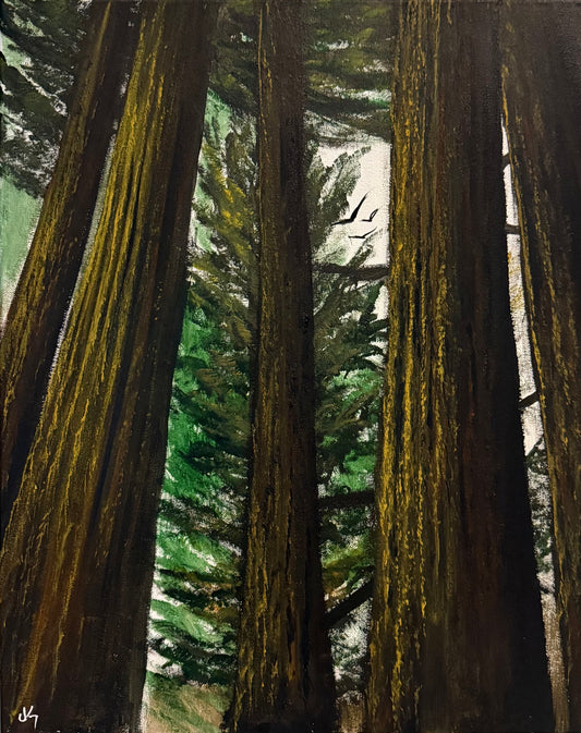 Painting #2301 - 16x20" Canvas - Acrylic Forest painted 2-23-26