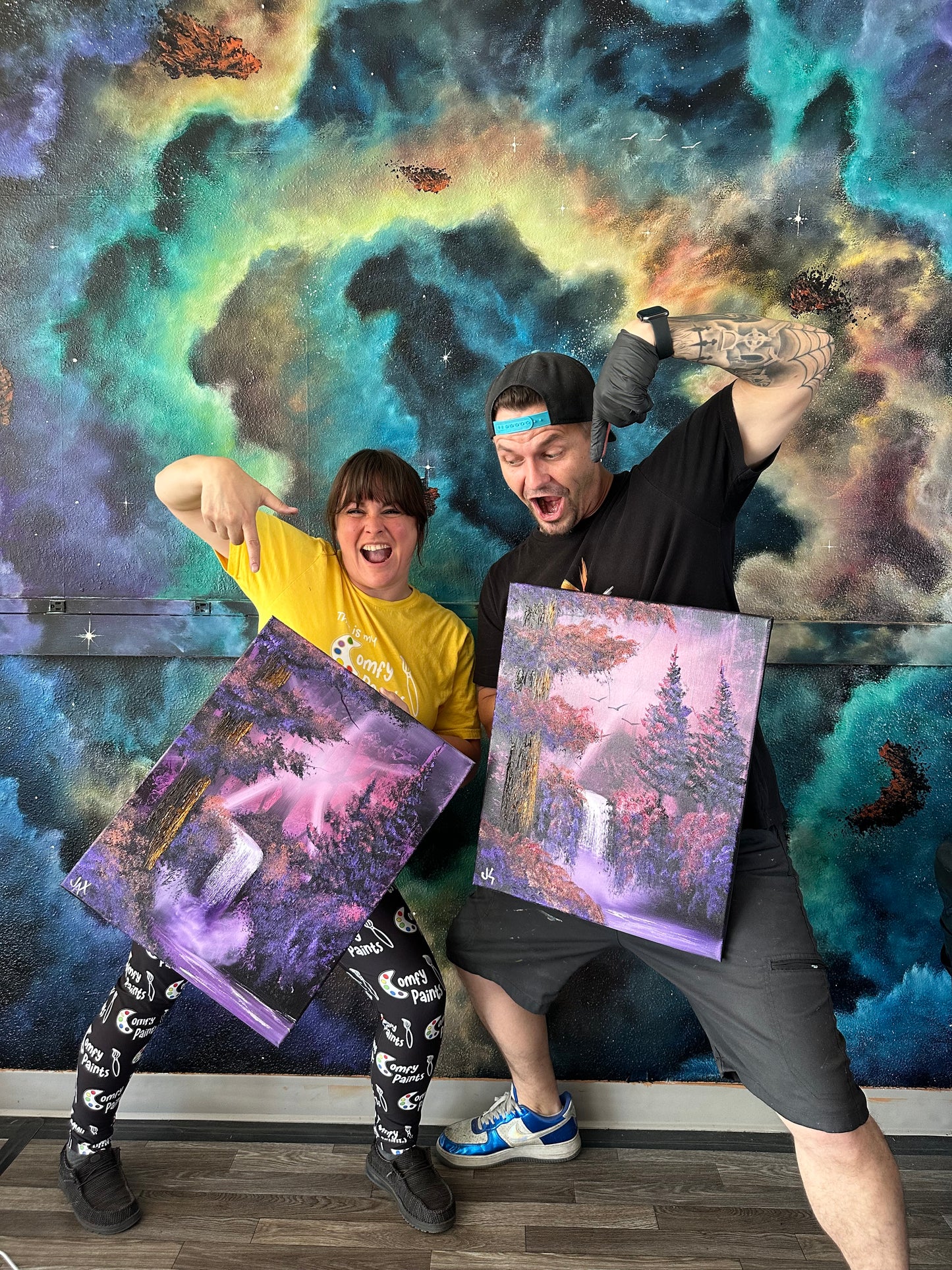 GROUP Painting Class - Night Time Black Canvas Scene with PaintWithJosh