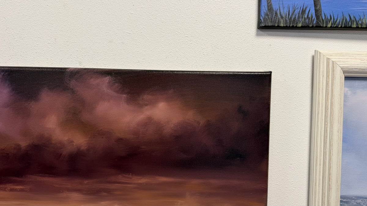 Painting #2606 - 22x28" Canvas - Dramatic Sunset Mountain Landscape painted 9-18-26