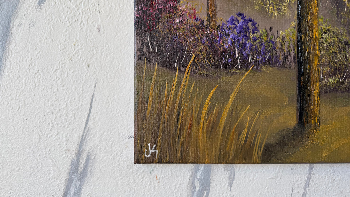 Painting #2446 - 16x20" Canvas - Sunset Fence Post painted 5-19-26