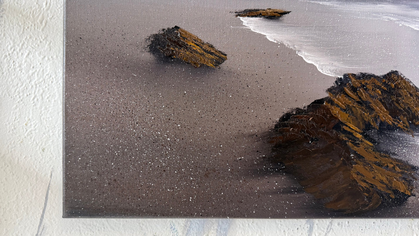 Painting #2118 - 18x24" Canvas - Oregon Coast Sunset painted 10-25-25