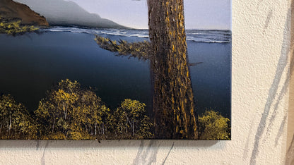 Painting #2323 - 18x24" Canvas - Oregon Coast Seascape With Ponderosa Pines painted 3-7-26