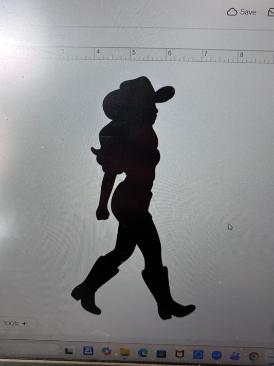 Decal - Cowgirl - Removable Adhesive Sticker