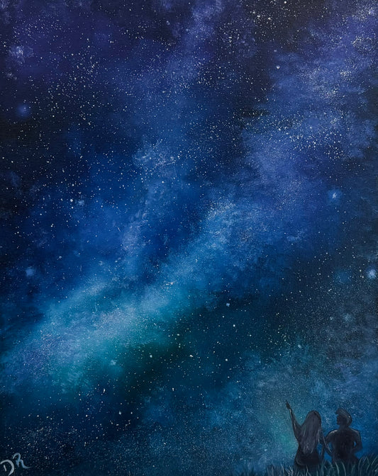 Painting # by Dani from Happily Painted - 16x20" Canvas - Show You The Stars