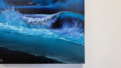 Painting #2525 - 16x20" Canvas - Stairway to Heaven Seascape painted 7-24-26