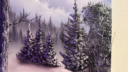 Painting #2233 - 20x24" Canvas - Winter Landscape painted 1-11-26