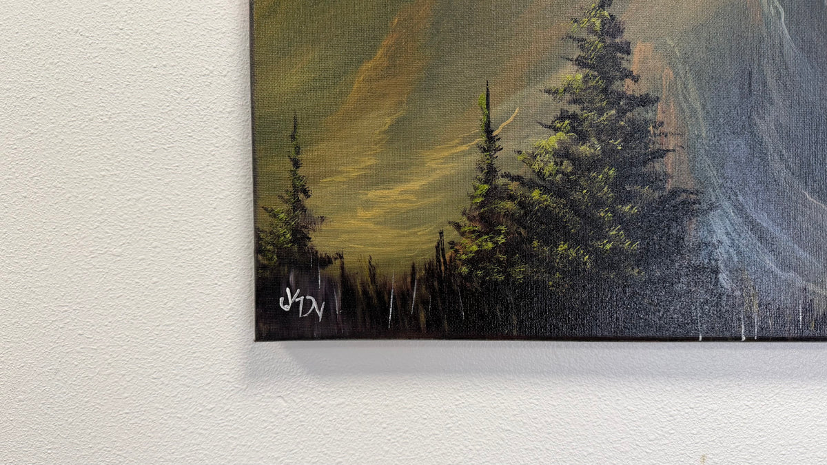 Painting #2582 - 16x20" Canvas - Mountain Landscape by Josh and Dani painted 9-5-26
