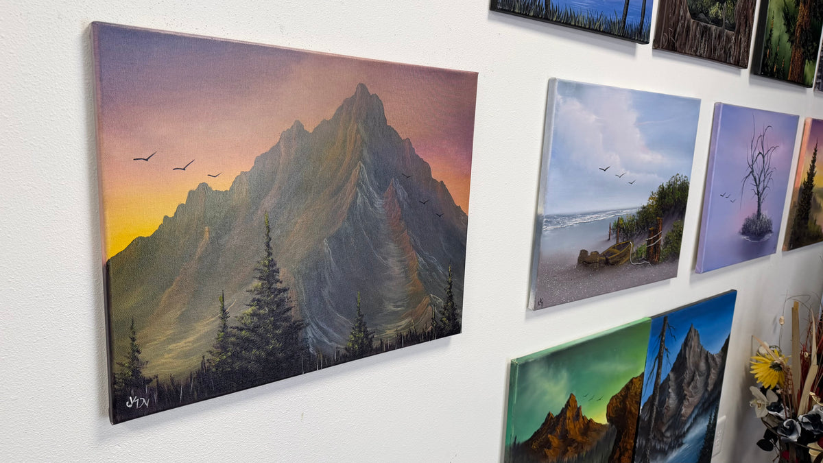 Painting #2582 - 16x20" Canvas - Mountain Landscape by Josh and Dani painted 9-5-26