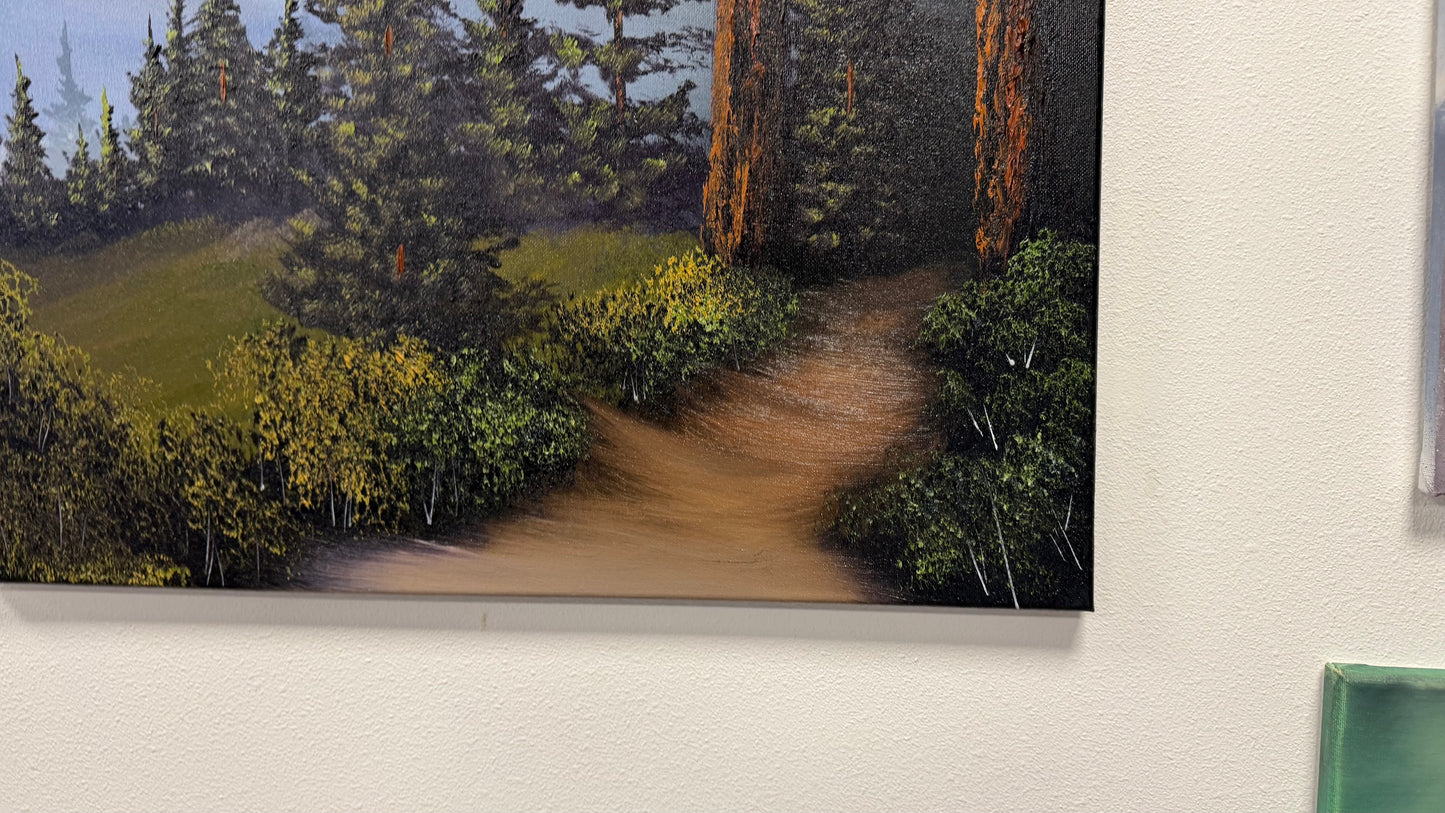 Painting #2580 - 18x24" Canvas - Mt Rainier Forest Landscape painted 9-4-26