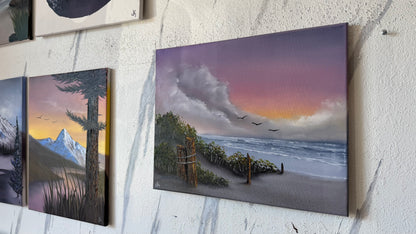 Painting #2480 - 16x20" Canvas - East Coast Sunset Seascape painted 6-6-26