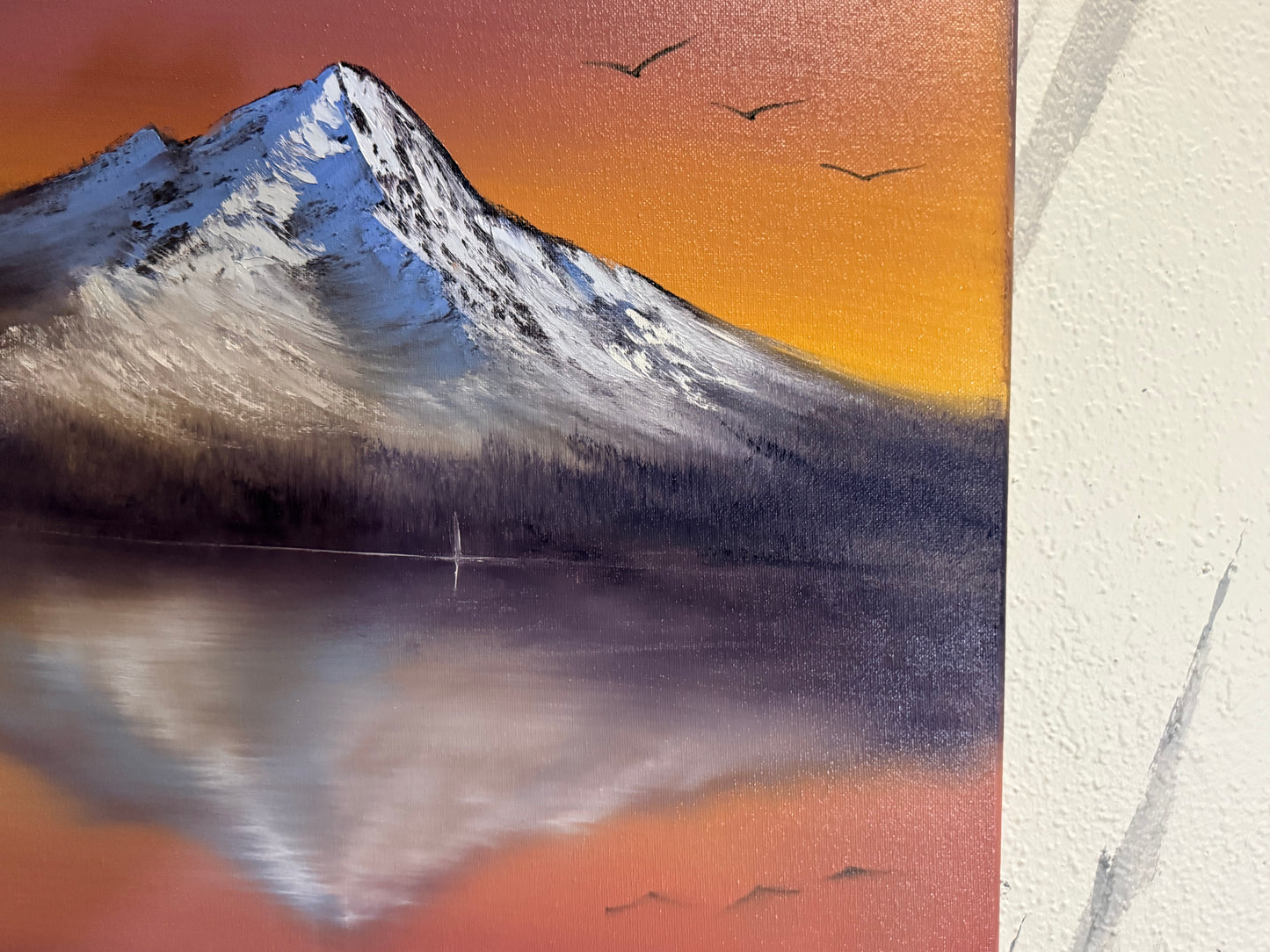 Painting #2191 - 16x20" Canvas - Trillium Lake Reflection painted 12-15-25