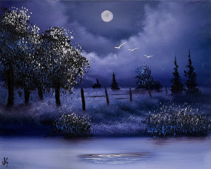 GROUP Painting Class - Night Time Black Canvas Scene with PaintWithJosh