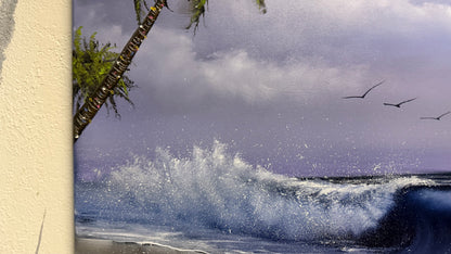 Painting #2177 - 22x28" Canvas - "WHISPERS OF THE TEMPEST SHORE" Seascape painted 12-8-25