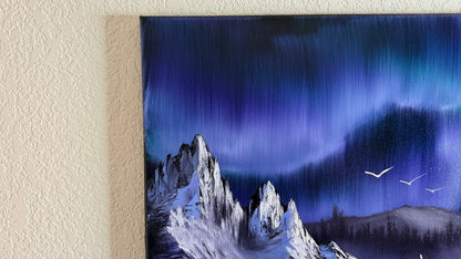 Painting #2498 - 16x20" Canvas - Night Mountain Landscape painted 6-30-26