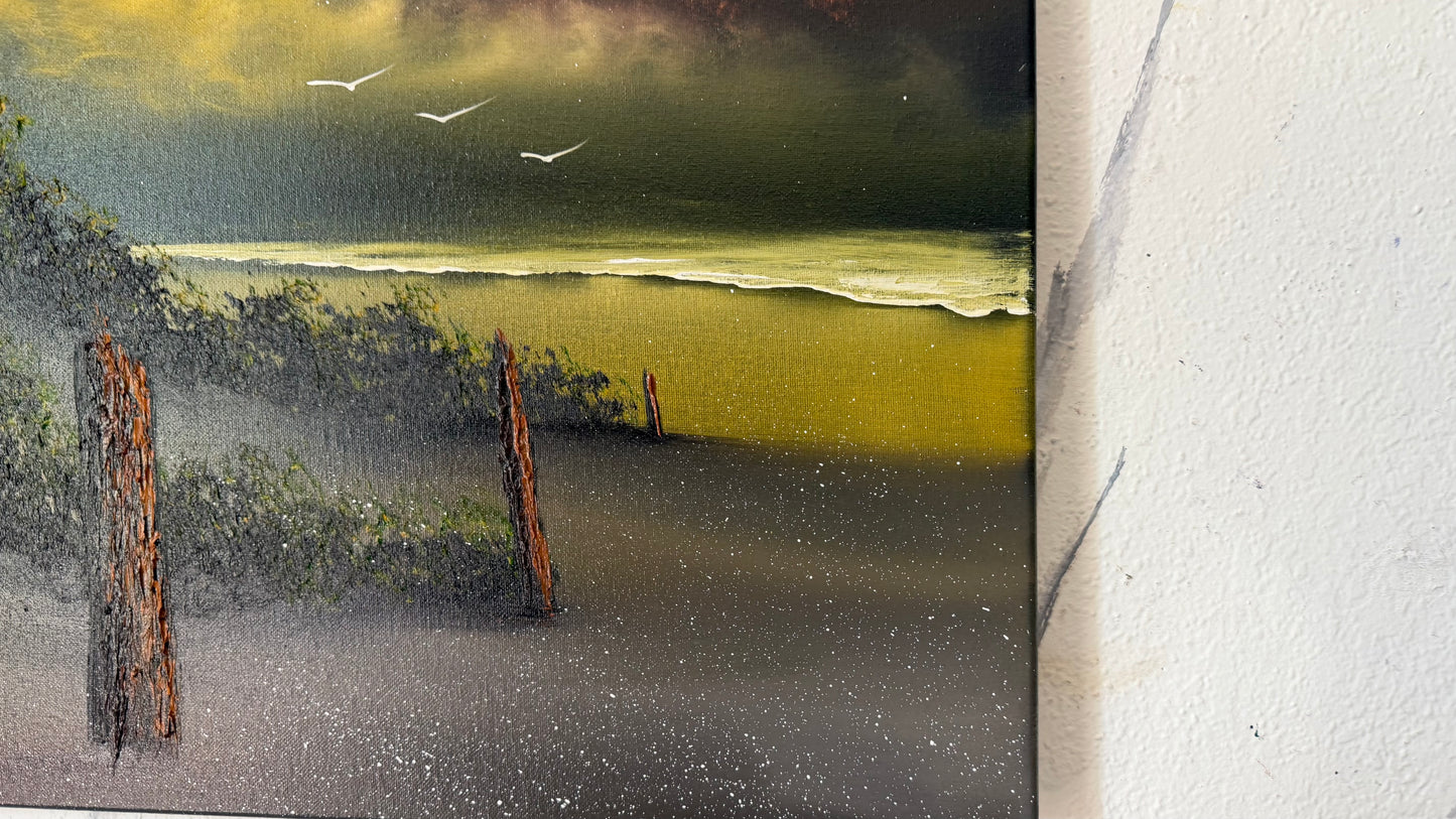 Painting #2487 - 18x24" Canvas - Galactic Seascape painted 6-14-26