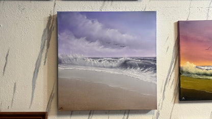 Painting #2315 - 24x24" Pro Series Canvas - Crashing Wave Seascape painted 3-2-26