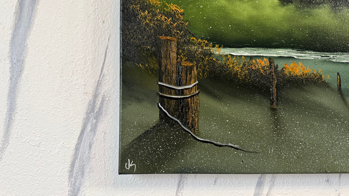 Painting #2464 - 18x24" Canvas - Space Seascape painted 5-28-26