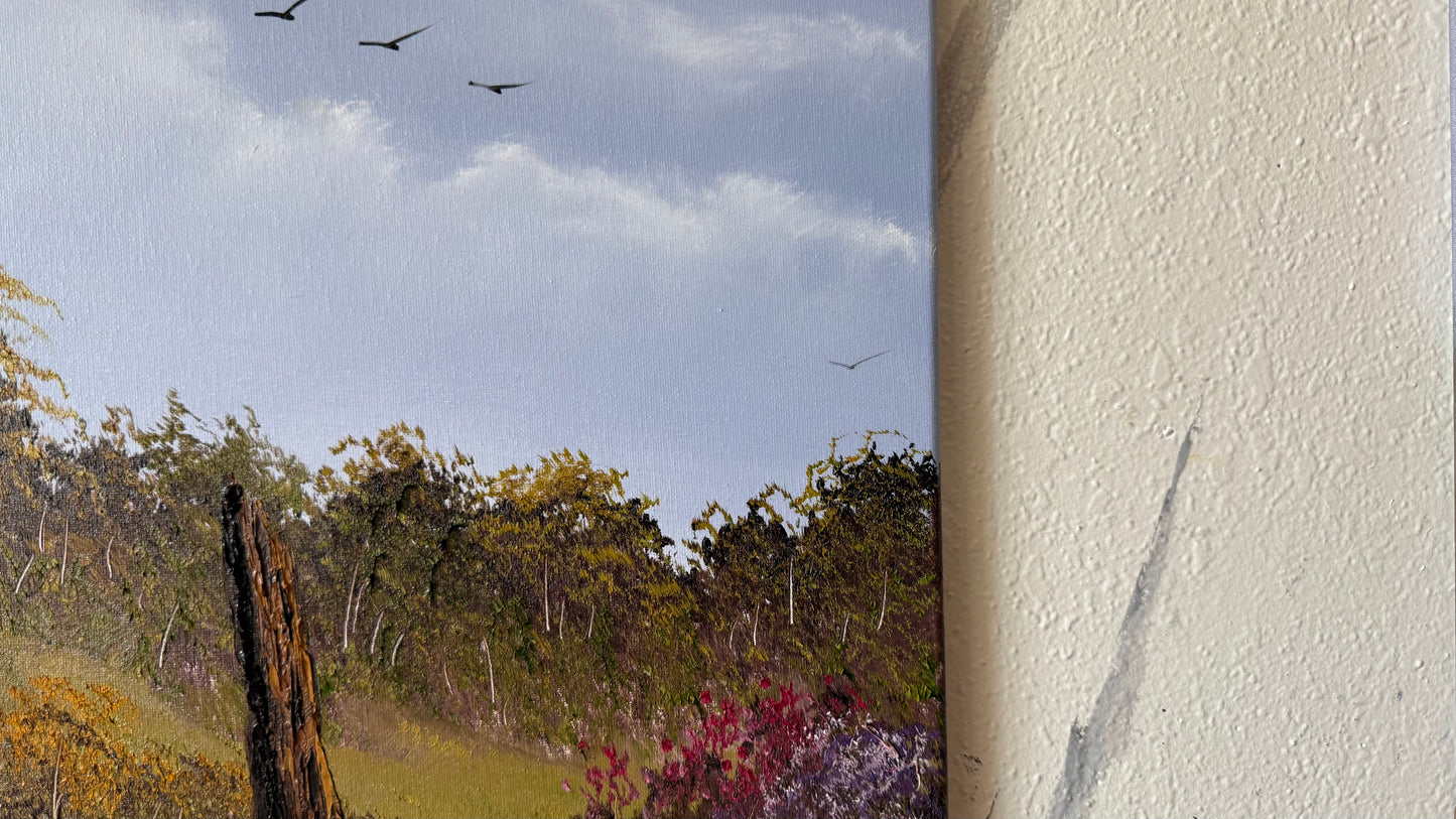 Painting #2447 - 16x20" Canvas - Fence Post painted 5-19-26