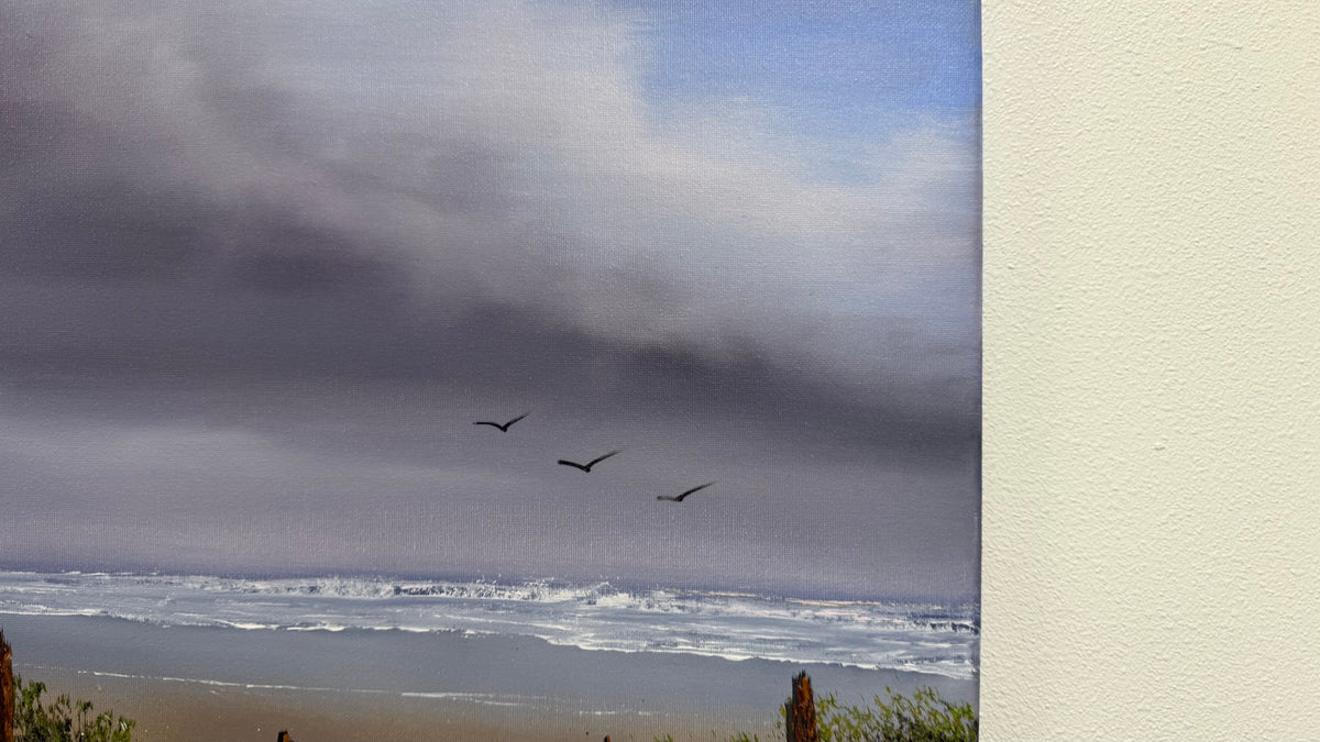 Painting #2615 - 16x20" Canvas - East Coast Seascape painted 9-24-26