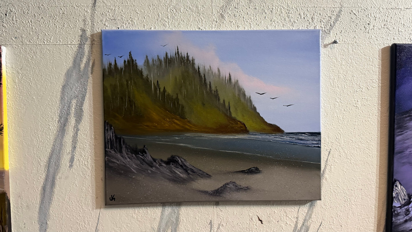 Painting #2441 - 16x20" Canvas - Oregon Coast Seascape painted 5-16-26