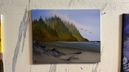 Painting #2441 - 16x20" Canvas - Oregon Coast Seascape painted 5-16-26