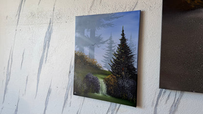 Painting #2491 - 16x20" Canvas - Forest Waterfall painted 6-21-26