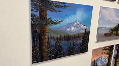Painting #2535 - 20x24" Canvas - Mountain Lake Landscape painted 7-31-26