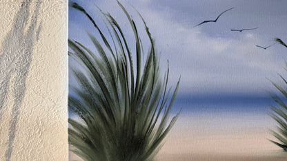 Painting #2202 - 16x20" Canvas - Dune Grass Seascape painted 12-27-25
